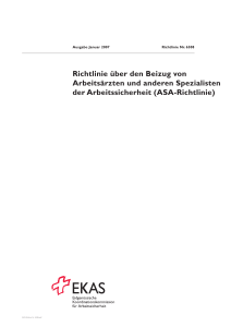 EKAS-Richtlinie 6508 - UZH für Mitarbeitende