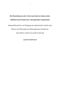 Die Deutschkonservative Partei am Ende des Kaiserreichs