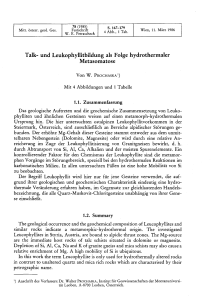 Talk- und Leukophyllitbildung als Folge hydrothermaler Metasomatose