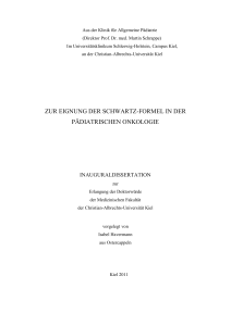 zur eignung der schwartz-formel in der pädiatrischen onkologie