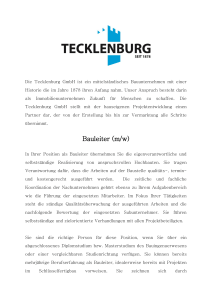 Bauleiter (m/w) - Tecklenburg Bau