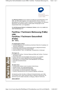 Fachfrau / Fachmann Betreuung (FaBe)