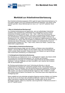 Merkblatt zur Arbeitnehmerüberlassung Ein Merkblatt Ihrer IHK