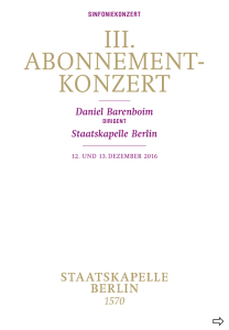 3. Abonnementkonzert Staatskapelle Berlin 2016/17