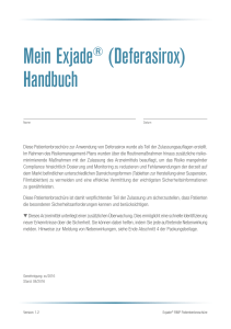 Mein Exjade® (Deferasirox) Handbuch