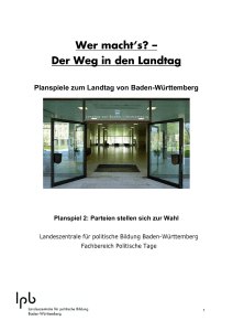 Planspiel 2: Landtag Parteien stellen sich zur Wahl