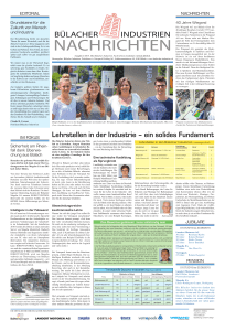 Lehrstellen in der Industrie – ein solides Fundament