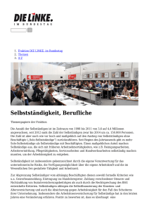 Selbstständigkeit, Berufliche: Fraktion DIE LINKE. im Bundestag