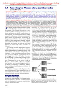 3.9 Ausbreitung von Pflanzen infolge des Klimawandels