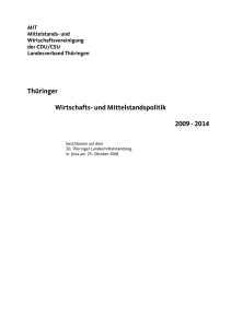 Thüringer Wirtschafts- und Mittelstandspolitik 2009