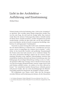 Licht in der Architektur - Aufklärung und Einstimmung