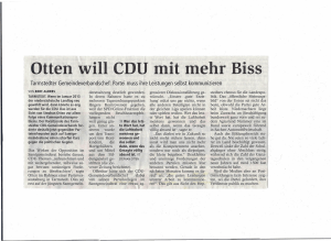 Otten willCüü mit `mehr Biss - CDU-Gemeindeverband