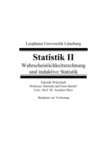 Statistik II - Leuphana Universität Lüneburg