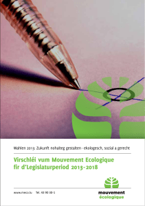 Virschléi vum Mouvement Ecologique fir d`Legislaturperiod 2013-2018