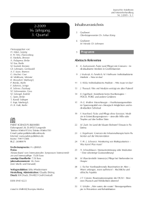 Inhaltsverzeichnis 2-2009 16. Jahrgang, 3. Quartal