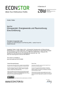 Klimawandel, Energiewende und Raumordnung: Eine Einführung