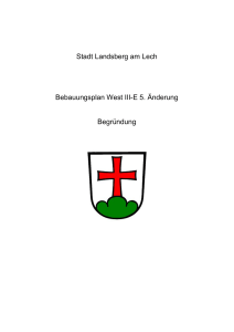 Stadt Landsberg am Lech Bebauungsplan West III
