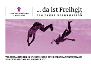 veranstaltungen in w&uuml;rttemberg zum refformationsjubil&auml;um von