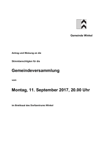 Gemeindeversammlung Montag, 11. September