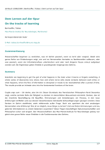 Dem Lernen auf der Spur On the tracks of learning - Max