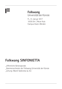 Folkwang SINFONIETTA - Folkwang Universität der Künste