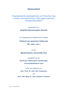 DIPLOMARBEIT Prophylaktische Salpingektomie zur Prävention