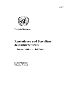 Resolutionen und Beschlüsse des Sicherheitsrats