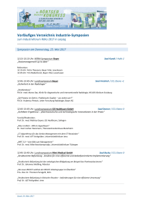 Vorläufiges Verzeichnis Industrie-Symposien