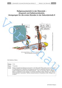 Religionsunterricht in der Oberstufe – Anspruch und