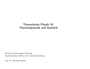 Theoretische Physik IV: Thermodynamik und