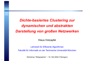 Dichte-basiertes Clustering zur dynamischen und abstrakten