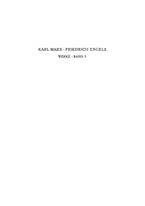 KARL MARX - FRIEDRICH ENGELS WERKE•BAND 3
