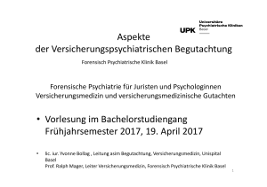 Versicherungsmedizin - Universitäre Psychiatrische Kliniken Basel