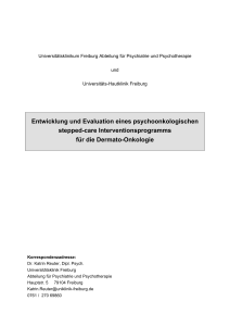 Entwicklung und Evaluation eines psychoonkologischen stepped