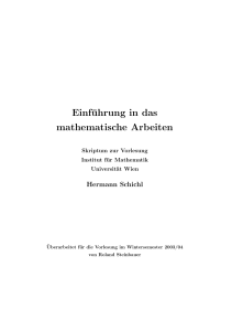 Einführung in das mathematische Arbeiten