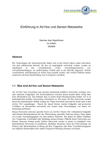 Einführung in Ad Hoc und Sensor