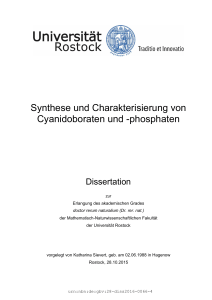 Synthese und Charakterisierung von Cyanidoboraten und