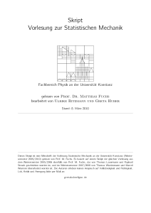 Skript --- Statistische Mechanik WS2009/10