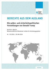 Die außen- und sicherheitspolitischen Vorstellungen von Donald