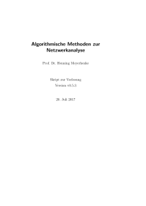 Algorithmische Methoden zur Netzwerkanalyse