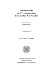 Stabilitätslücke bei PT-symmetrischen Bose-Einstein