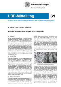 LBP-Mitteilung 31 - Lehrstuhl für Bauphysik der Universität Stuttgart