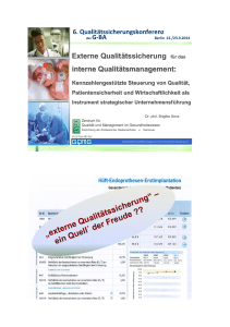 Externe Qualit&auml;tssicherung f&uuml;r das interne Qualit&auml;tsmanagement