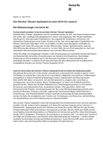 Pressemitteilung Swiss Re - Zürcher Theater Spektakel