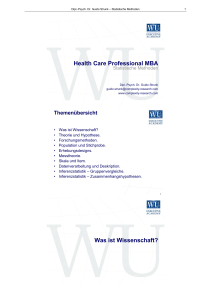 Health Care Professional MBA Was ist Wissenschaft?