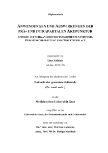 und intrapartalen akupunktur