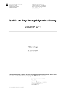 Qualität der Regulierungsfolgenabschätzung Evaluation 2014