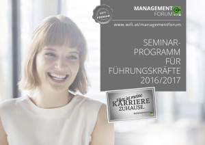Seminar- programm Für FührungSkräFte 2016/2017