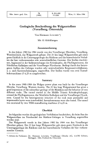 Geologische Beschreibung des Walgaustollens (Vorarlberg