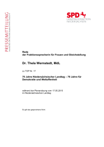Dr. Thela Wernstedt, MdL
